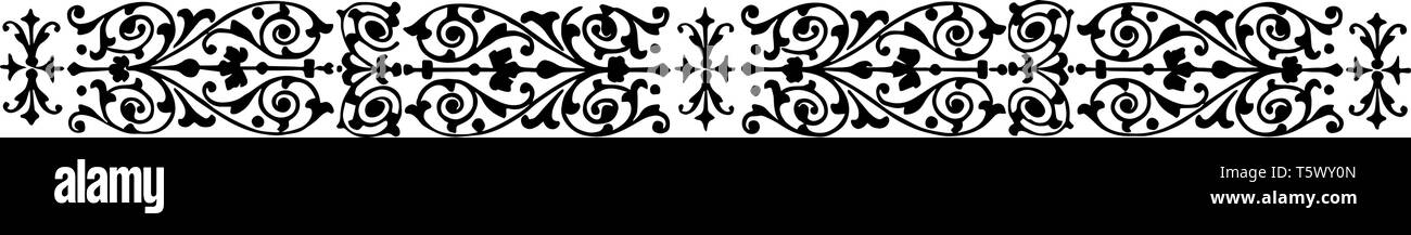 Ornate Divider have very unique pattern vintage line drawing or engraving illustration. Stock Vector