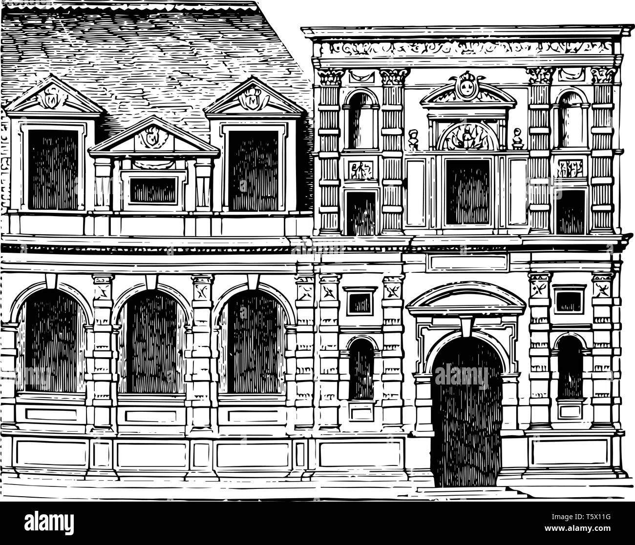 Facade louvre art museum in Stock Vector Images Alamy