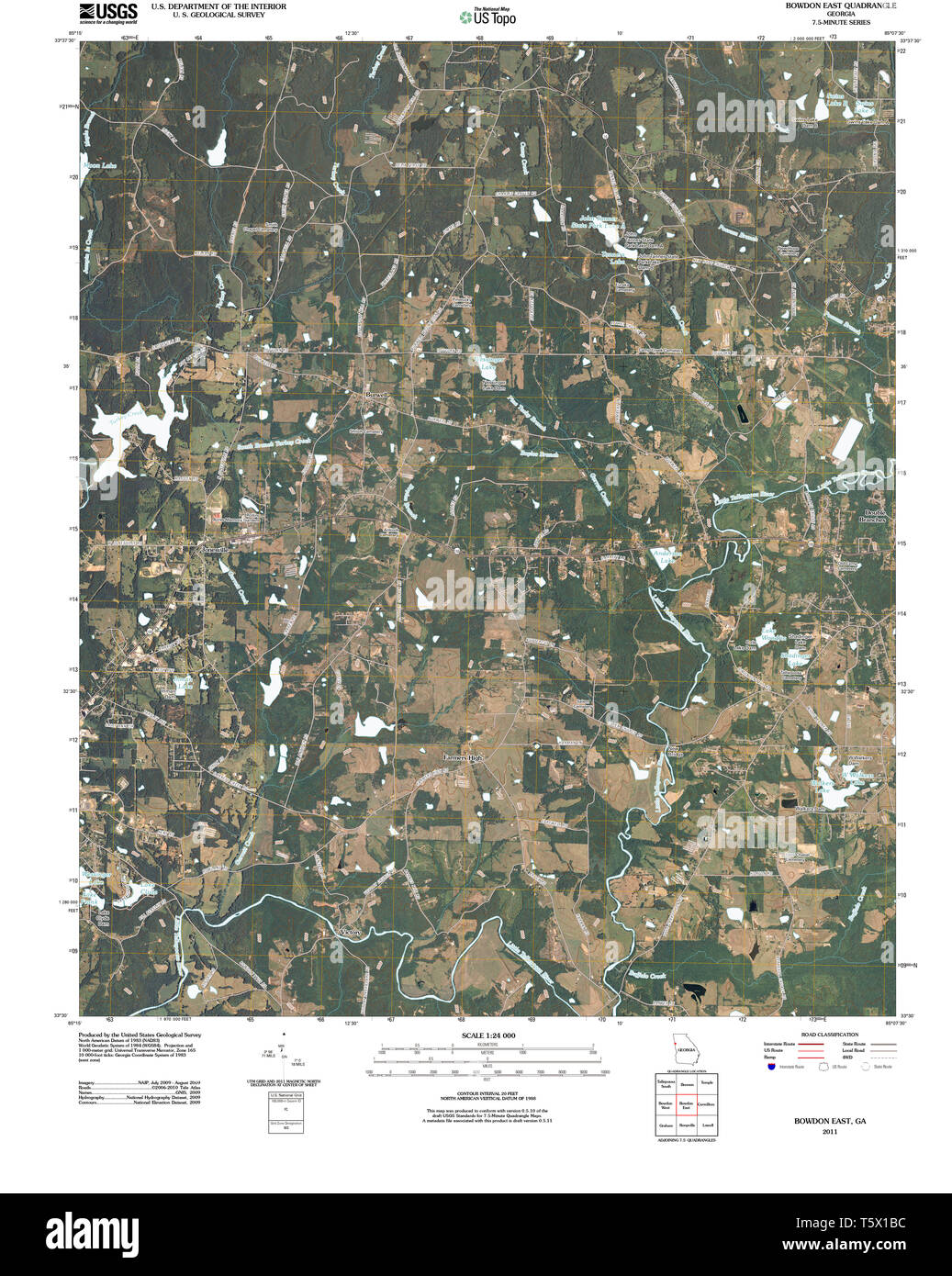 USGS TOPO Map Georgia GA Bowdon - Usgs Topo Map Georgia Ga Bowdon East 20110225 Tm Restoration T5X1BC