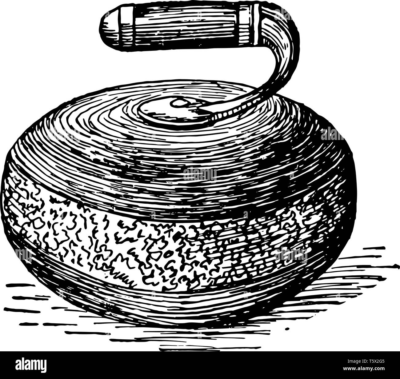 The curling stone of the sport of curling vintage line drawing or engraving illustration Stock Vector Image and Art
