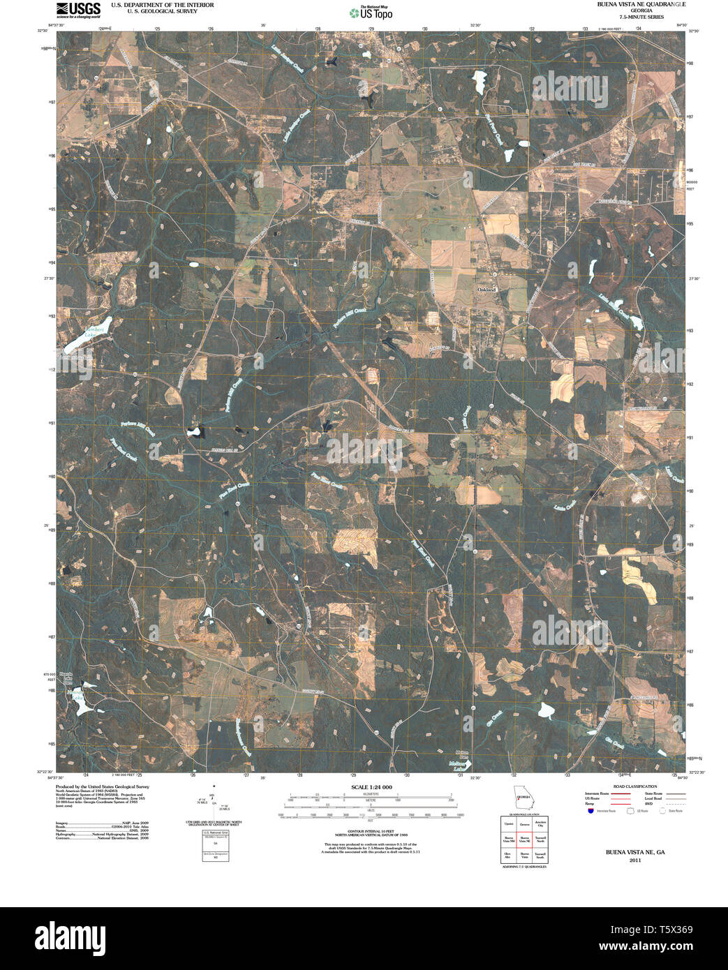 USGS TOPO Map Georgia GA Buena - Usgs Topo Map Georgia Ga Buena Vista Ne 20110225 Tm Restoration T5X369
