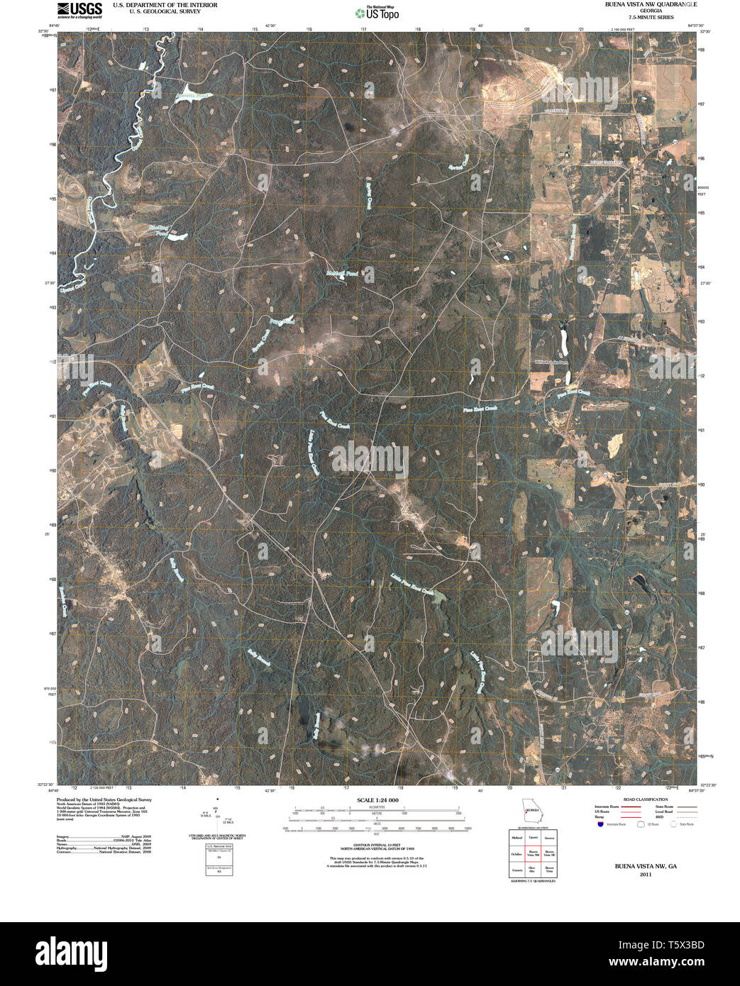 USGS TOPO Map Georgia GA Buena - Usgs Topo Map Georgia Ga Buena Vista Nw 20110225 Tm Restoration T5X3BD