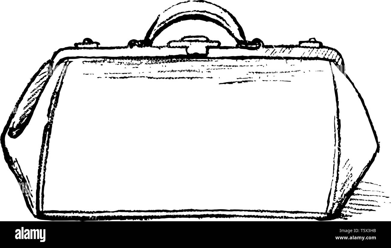 Purse is look like a handbag vintage line drawing or engraving