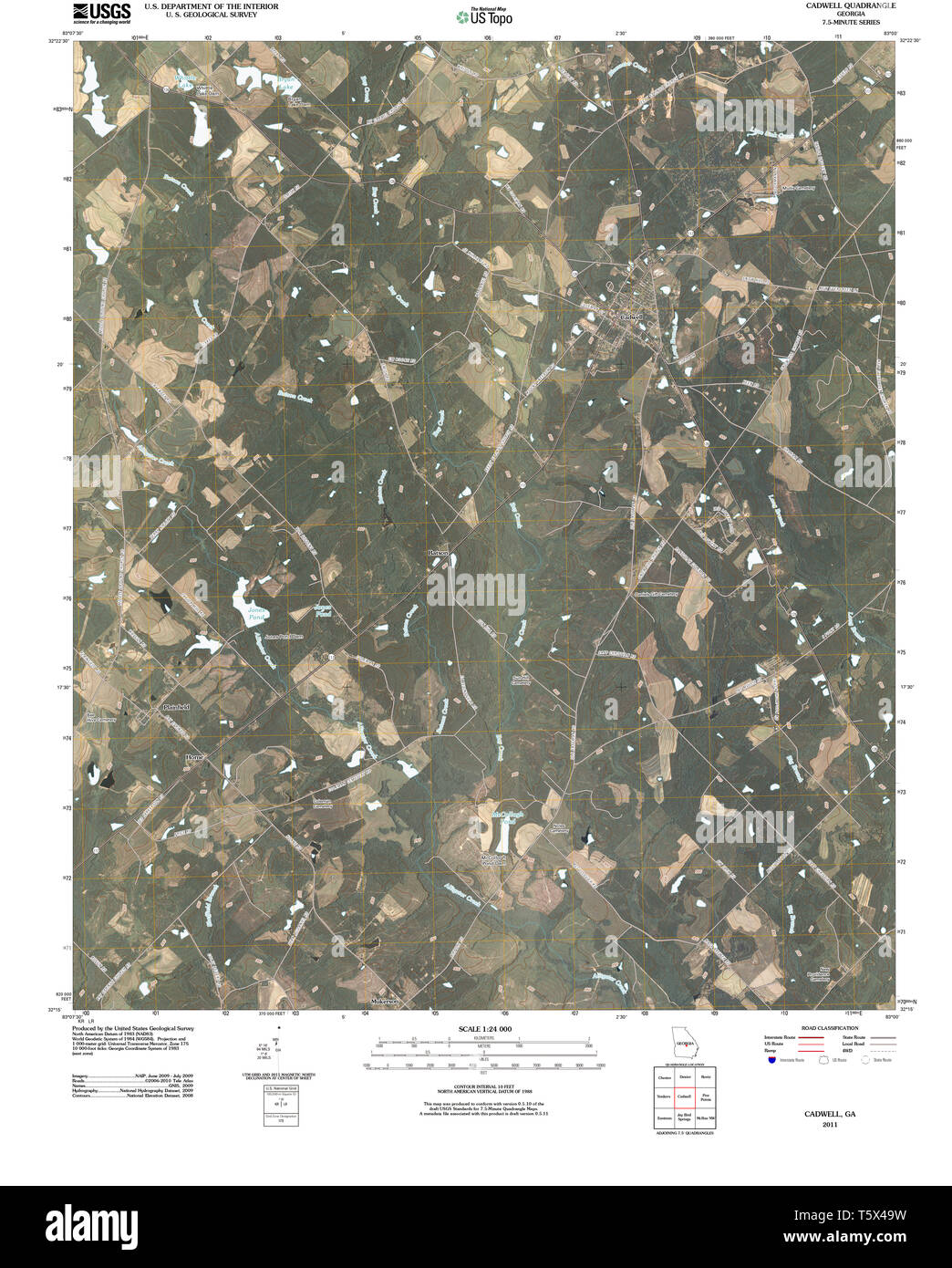 USGS TOPO Map Georgia GA Cadwell - Usgs Topo Map Georgia Ga Cadwell 20110309 Tm Restoration T5X49W