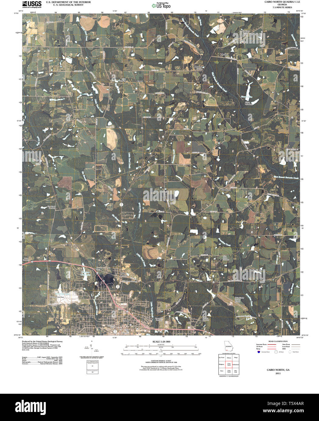 USGS TOPO Map Georgia GA Cairo - Usgs Topo Map Georgia Ga Cairo North 20110216 Tm Restoration T5X4AR
