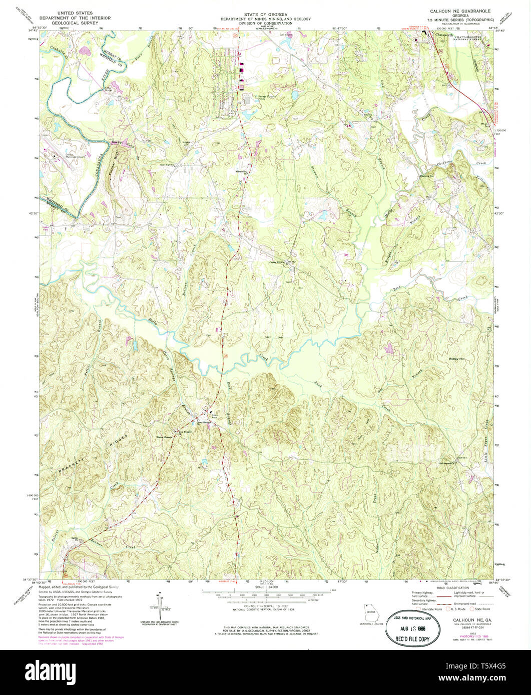 Calhoun Georgia Map High Resolution Stock Photography and Images - Alamy