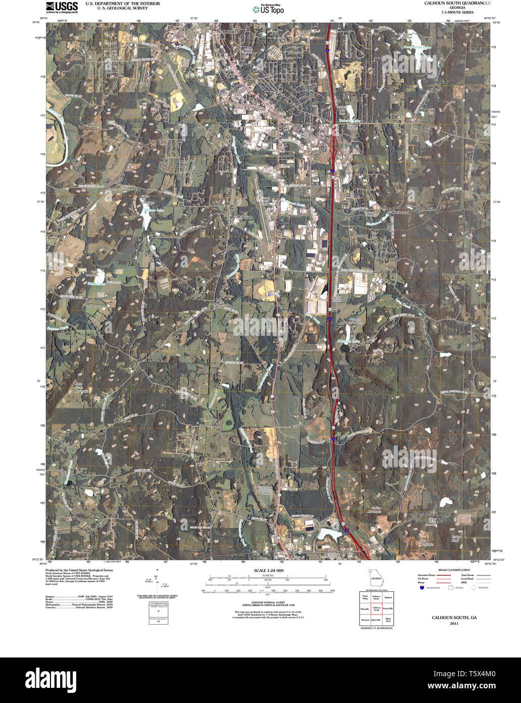 Calhoun Georgia Map High Resolution Stock Photography and Images - Alamy