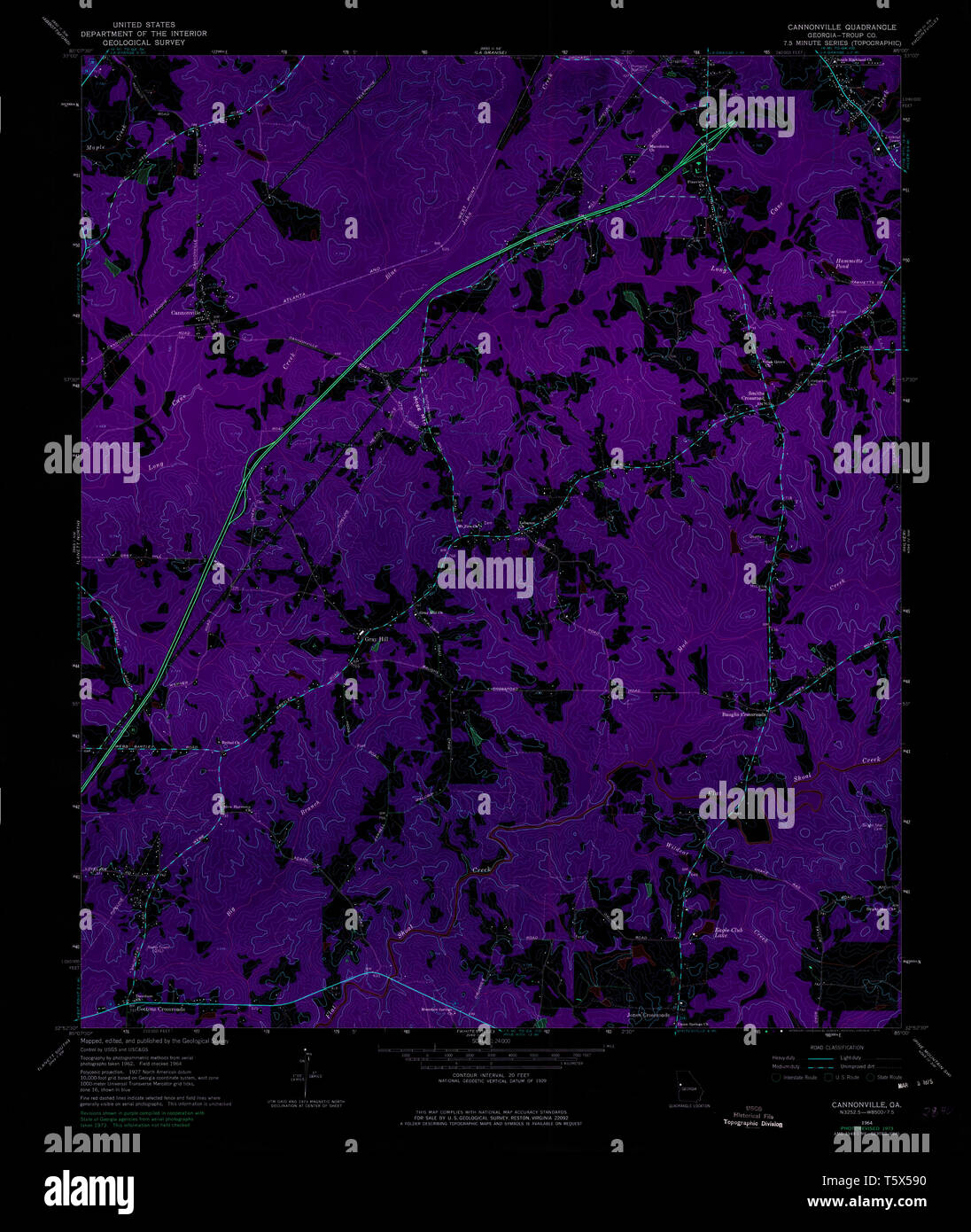 USGS TOPO Map Georgia GA Cannonville - Usgs Topo Map Georgia Ga Cannonville 245234 1964 24000 Inverted Restoration T5X590