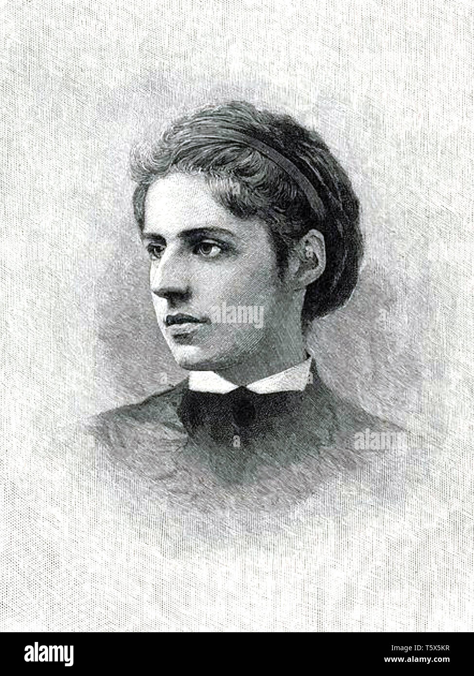 EMMA LAZARUS (1849-1887) American poet and translator lines from whose poem The New Colossus appear on the Statue of Liberty Stock Photo