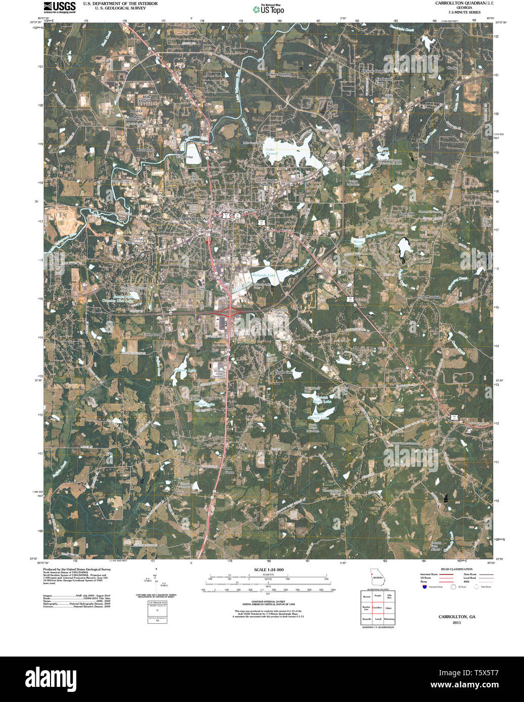 USGS TOPO Map Georgia GA Carrollton - Usgs Topo Map Georgia Ga Carrollton 20110225 Tm Restoration T5X5T7