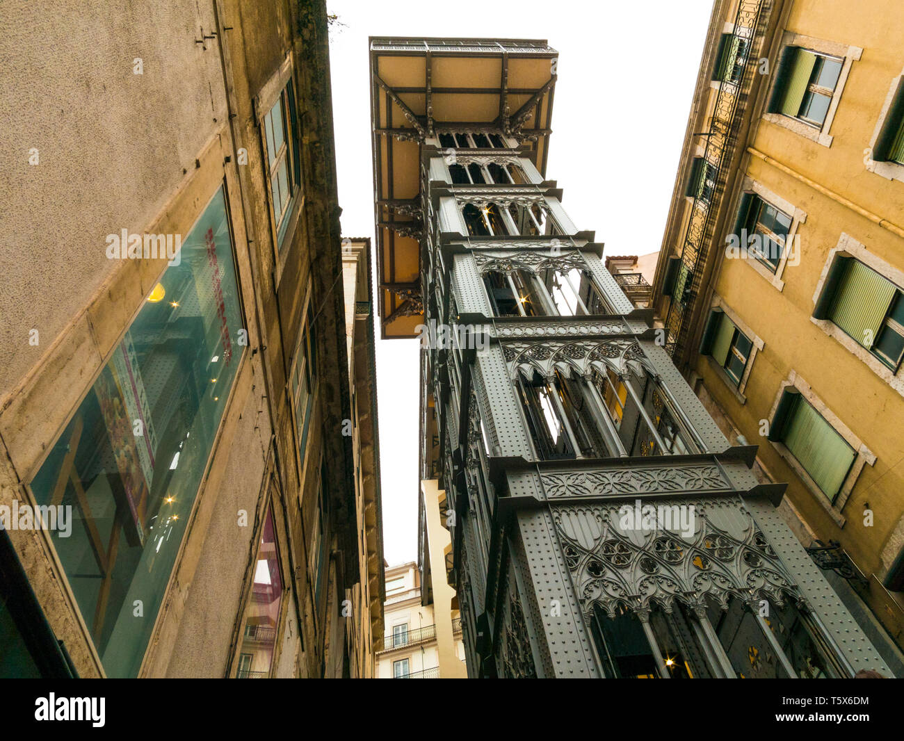 Santa Justa Lift, near the Carmo district, Lisbon Stock Photo