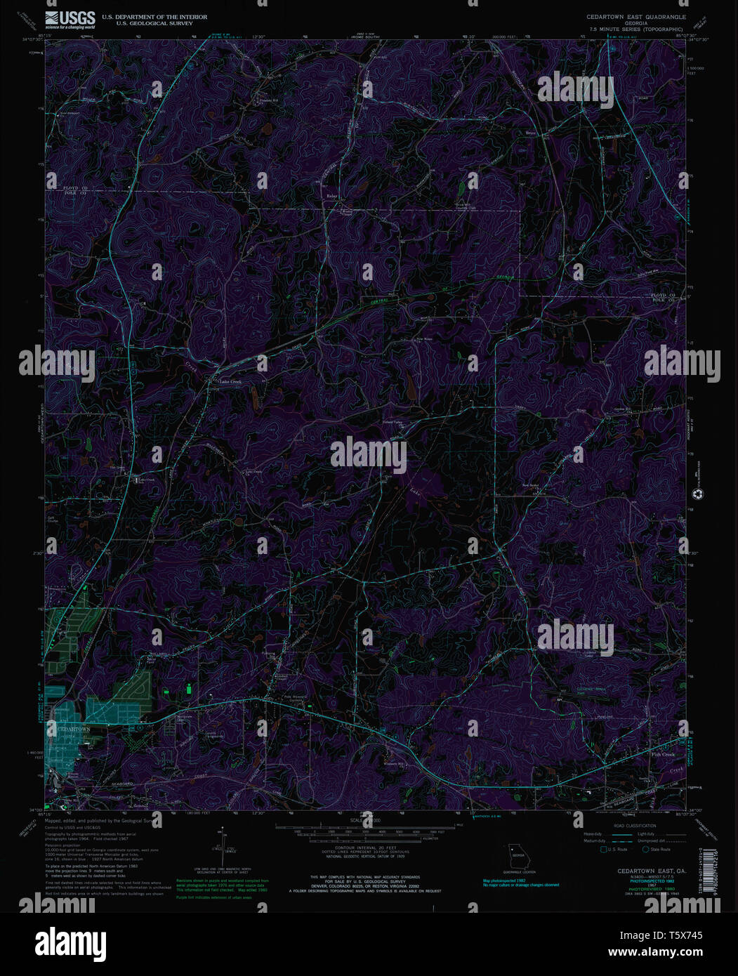 Cedartown map hires stock photography and images Alamy