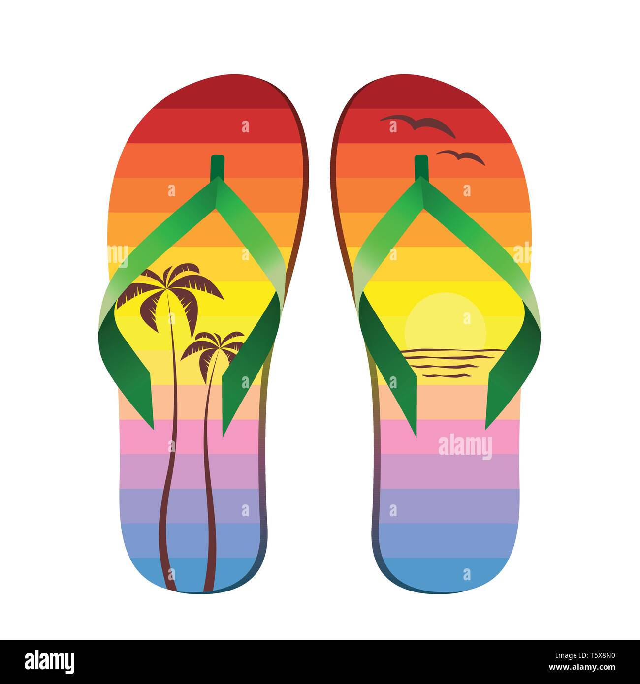 Flip flop - texture summer sunset at beach vector illustration Stock ...