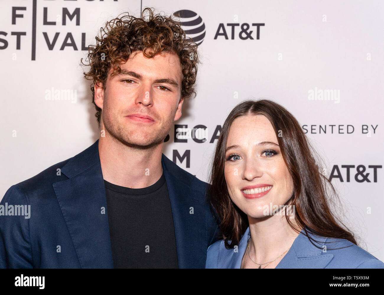 New York, NY - April 26, 2019: Vance Joy and Sophie Lowe attend the 'Blow The Man Down' screening during the 2019 Tribeca Film Festival at SVA Theater Stock Photo