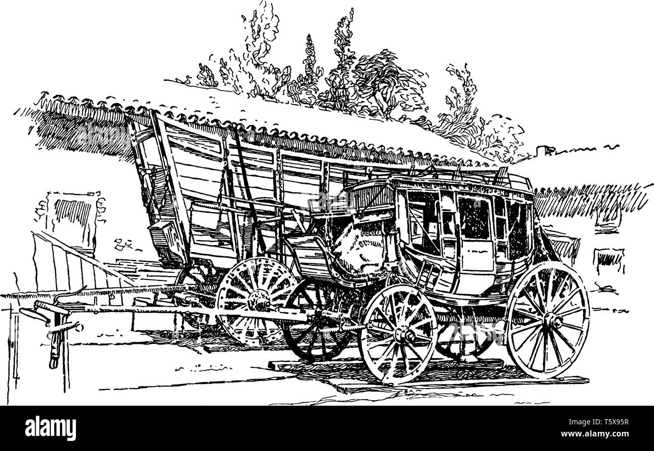 Old stage coach Stock Vector Images Alamy