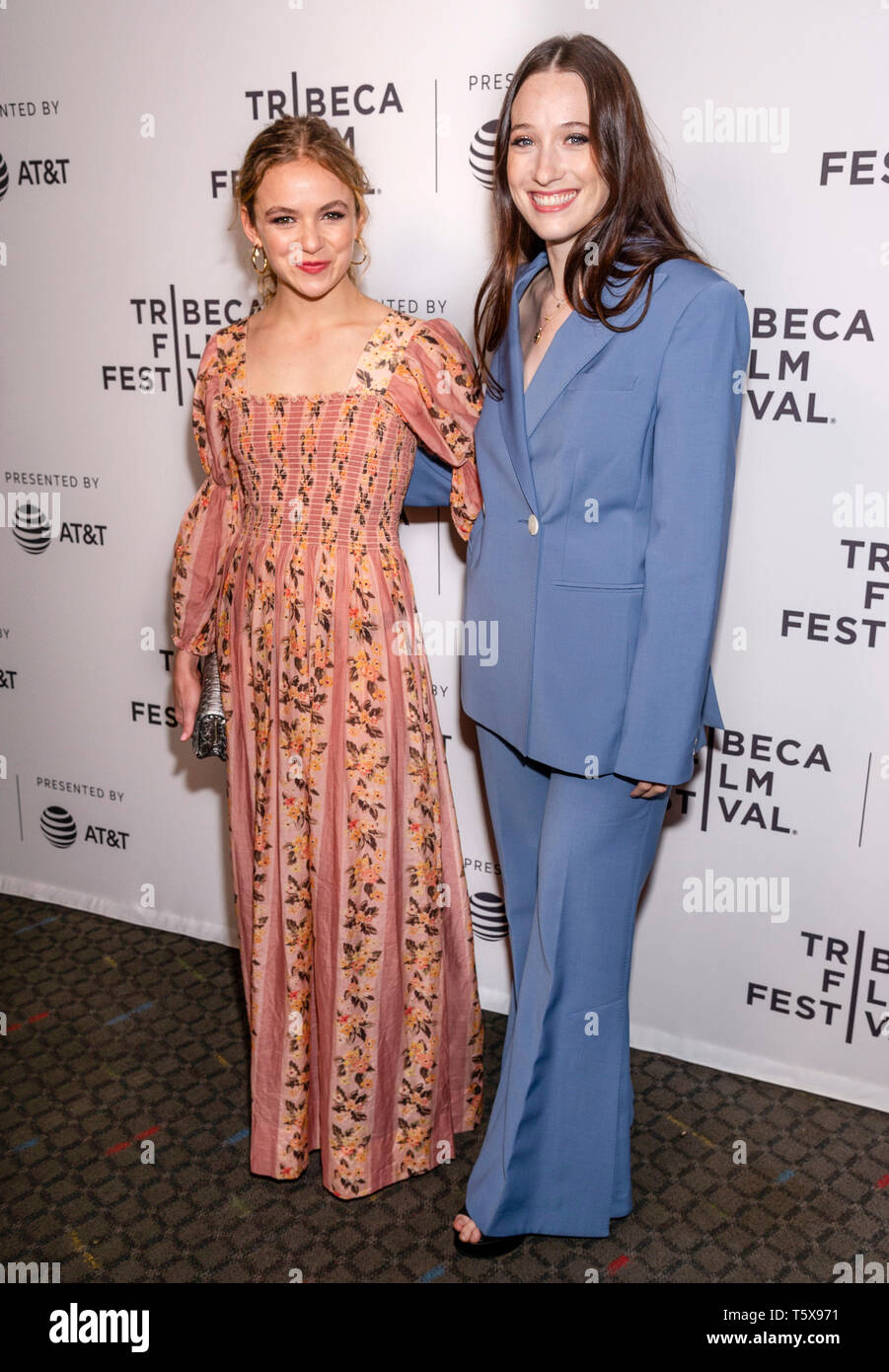 New York, NY - April 26, 2019: Morgan Saylor and Sophie Lowe attend the 'Blow The Man Down' screening during the 2019 Tribeca Film Festival at SVA The Stock Photo