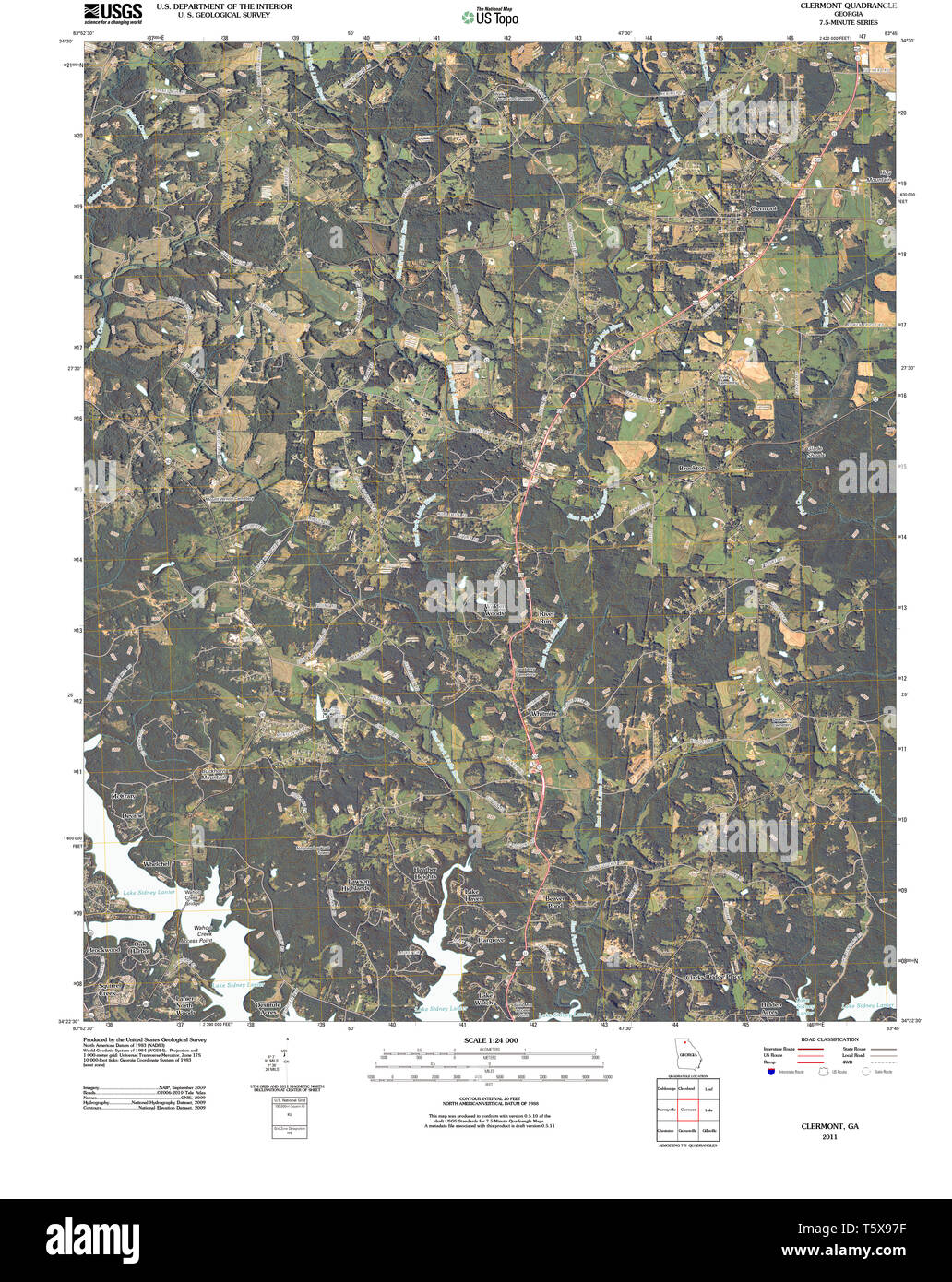 USGS TOPO Map Georgia GA Clermont - Usgs Topo Map Georgia Ga Clermont 20110304 Tm Restoration T5X97F