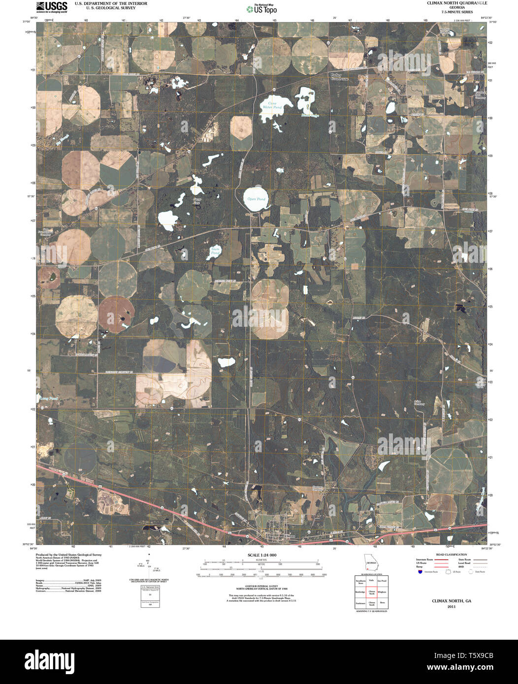 USGS TOPO Map Georgia GA Climax - Usgs Topo Map Georgia Ga Climax North 20110216 Tm Restoration T5X9CB