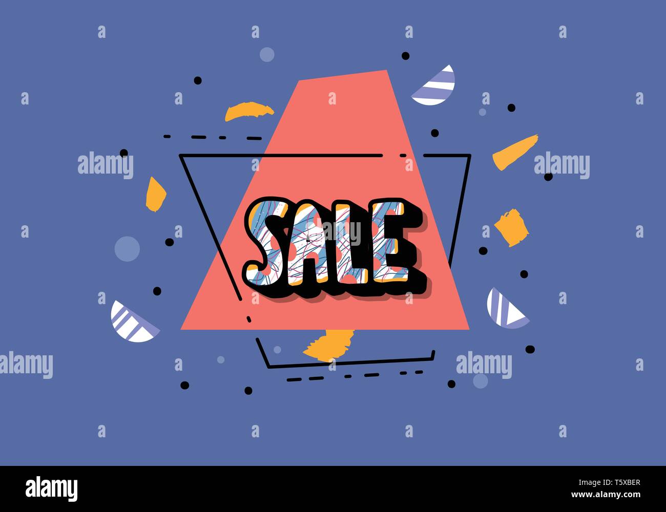 Sale banner template. Vector handwritten lettering with promotion ...