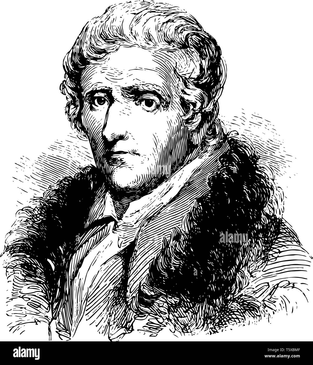 Daniel Boone 1734 to 1820 he was an American pioneer explorer frontiersman and one of the first folk heroes of the United States famous for his explor Stock Vector