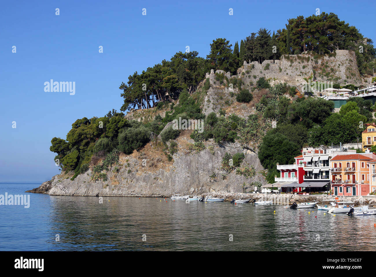 old ruined castle Parga Greece Stock Photo