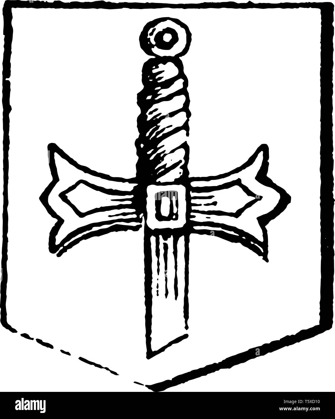 Pommelled of the word is the round ball, vintage line drawing or