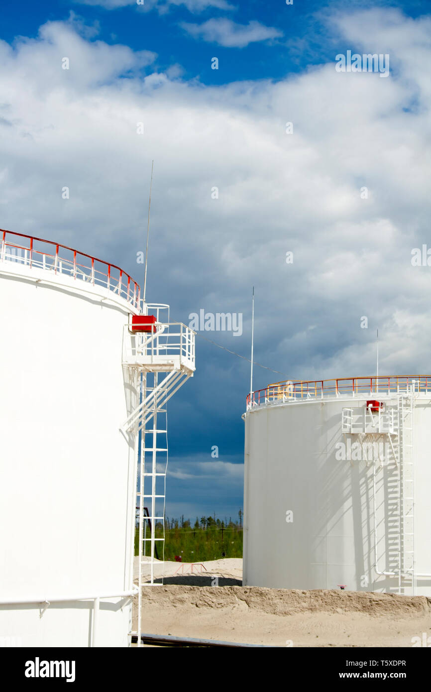 Oil and gas industry. Work of refinery petrochemical plant. Oil