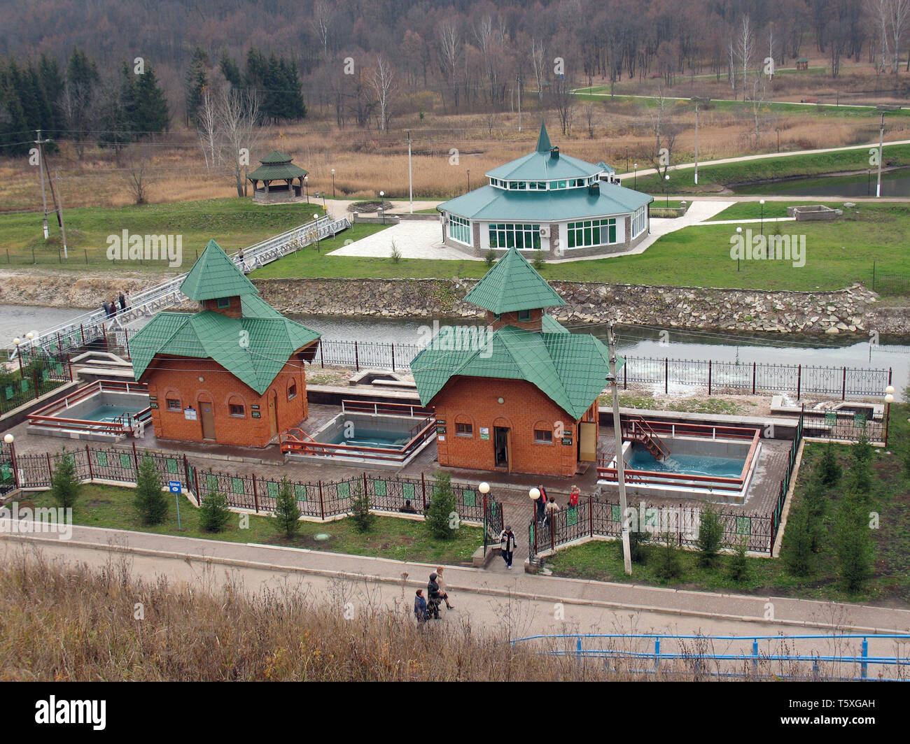 Ablution in holy spring. Autumn Stock Photo - Alamy