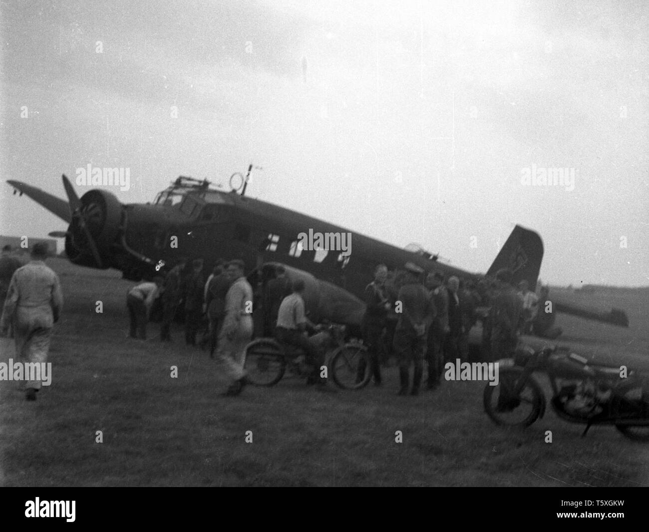Wehrmacht Luftwaffe Junkers Ju 52 / Ju 52/3m g4e 2. Weltkrieg - German Air Force Junkers Ju52 WWII Stock Photo