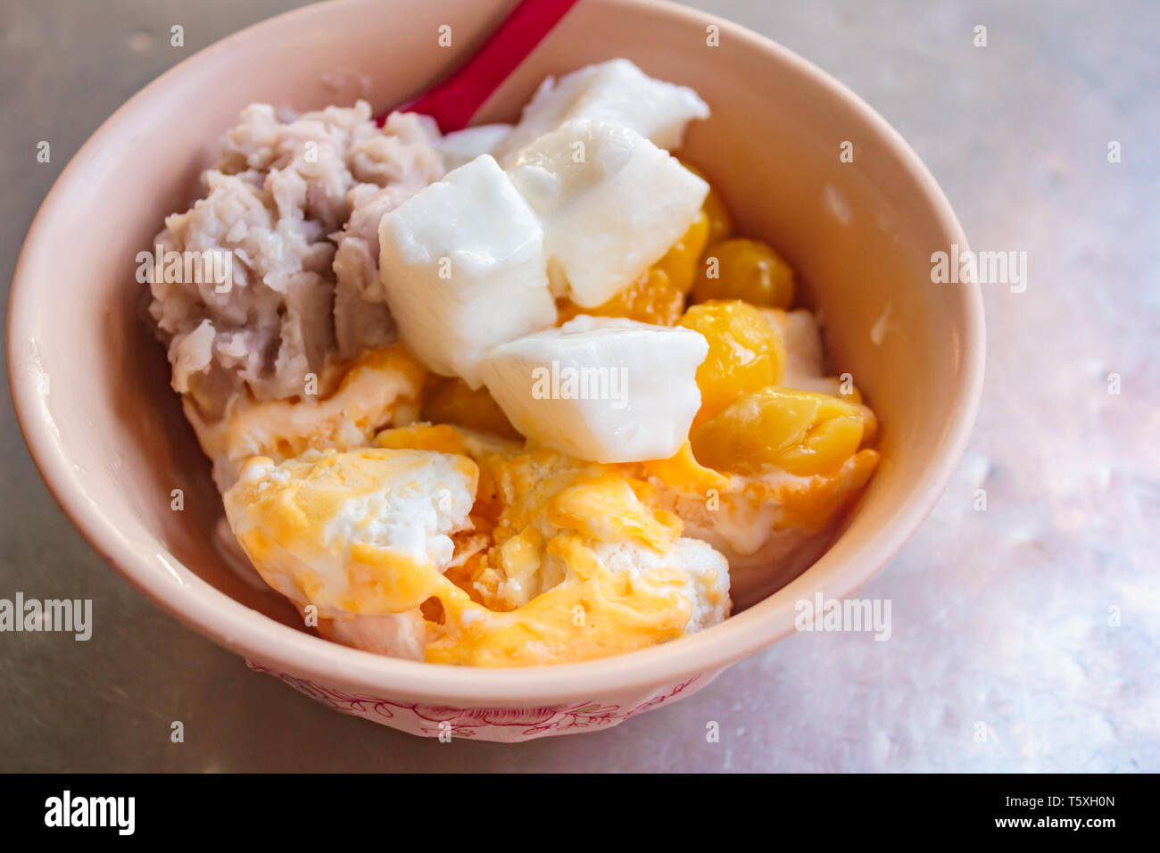 Frozen eggs coconut milk ice cream, thai dessert style Stock Photo Alamy