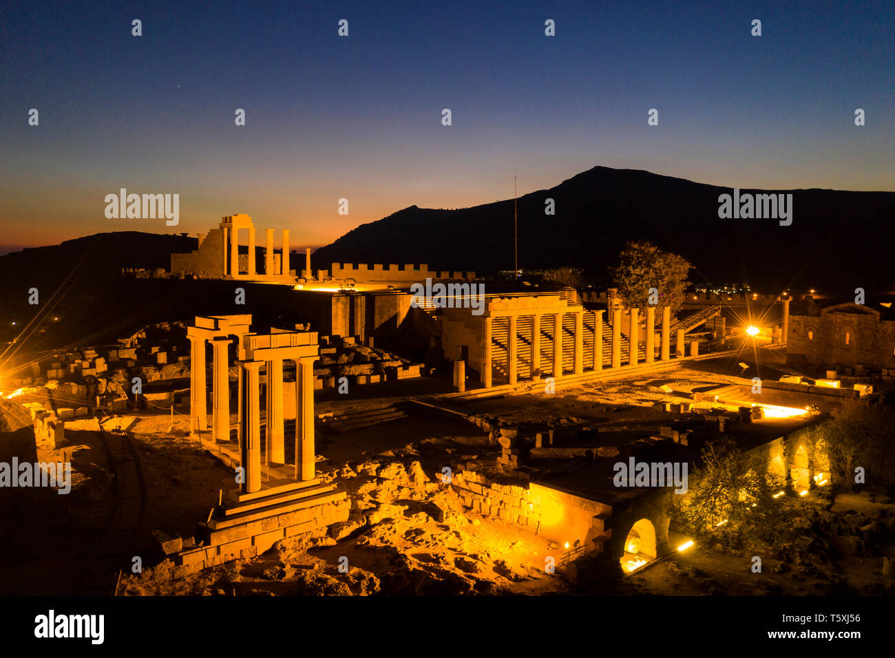 Greece, Rhodes, Lindos Acropolis Stock Photo