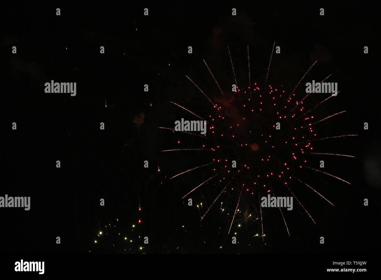 New Year's Eve fireworks and rockets on New Year's Day Stock Photo - Alamy