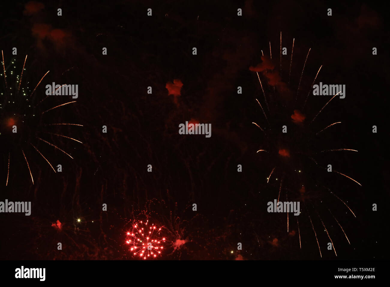 New Year's Eve fireworks and rockets on New Year's Day Stock Photo - Alamy