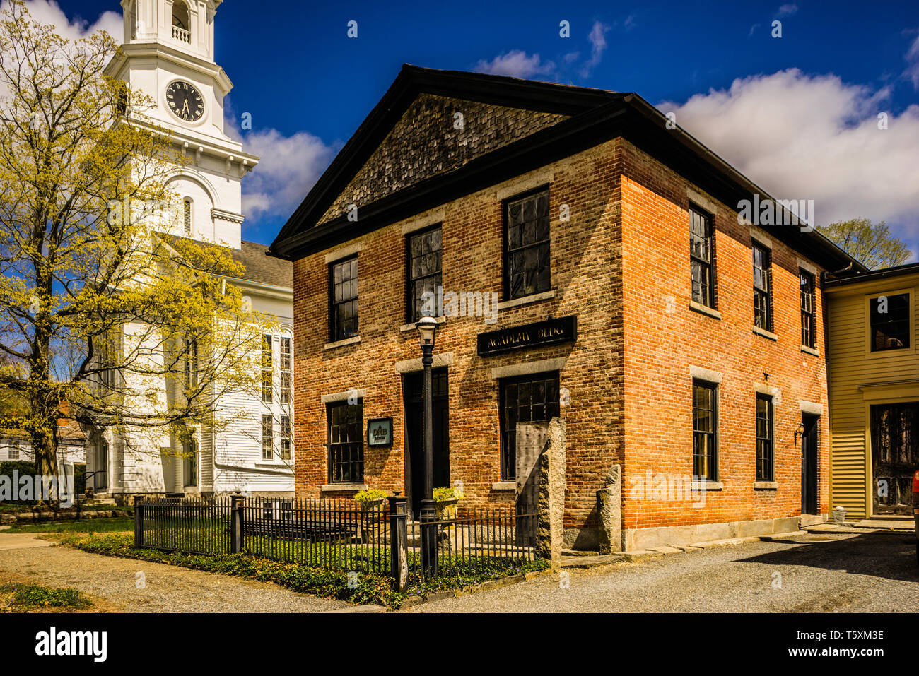 The Academy Building and the Thompson Congregational Church Thompson