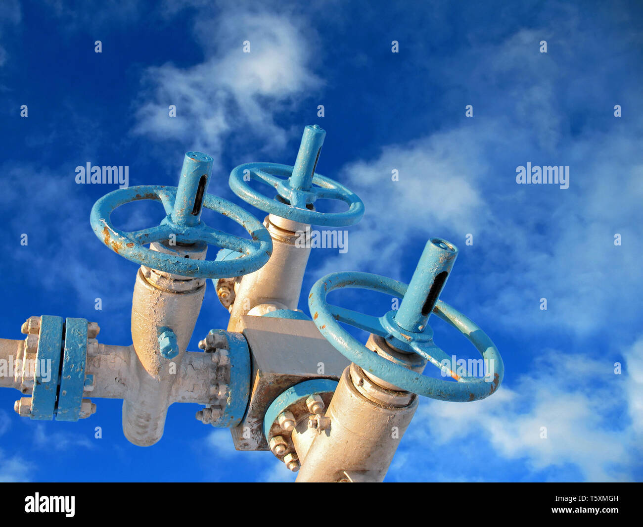 Latch on a oil well. Oil industry. Construction and mechanism in work. Stock Photo