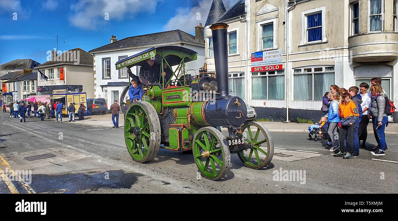 Trevithick Day Celebrations in Camborne, Cornwall, United Kingdom. Commemorating Richard Trevithick, the inventor of the steam locomotive. Stock Photo
