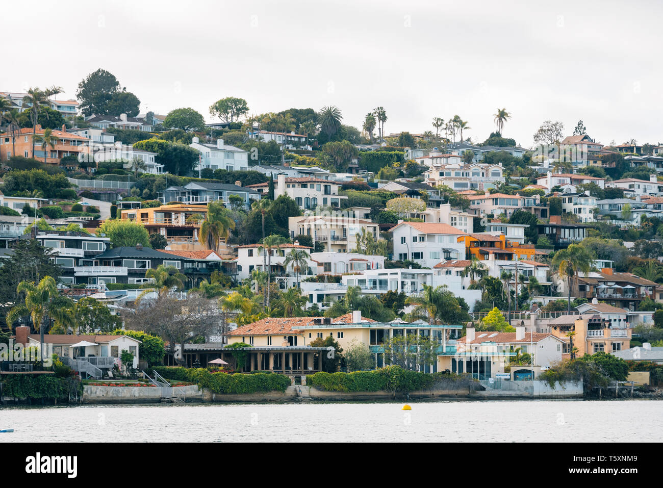 View of houses on the hills of La Playa, in Point Loma, San Diego, California Stock Photo