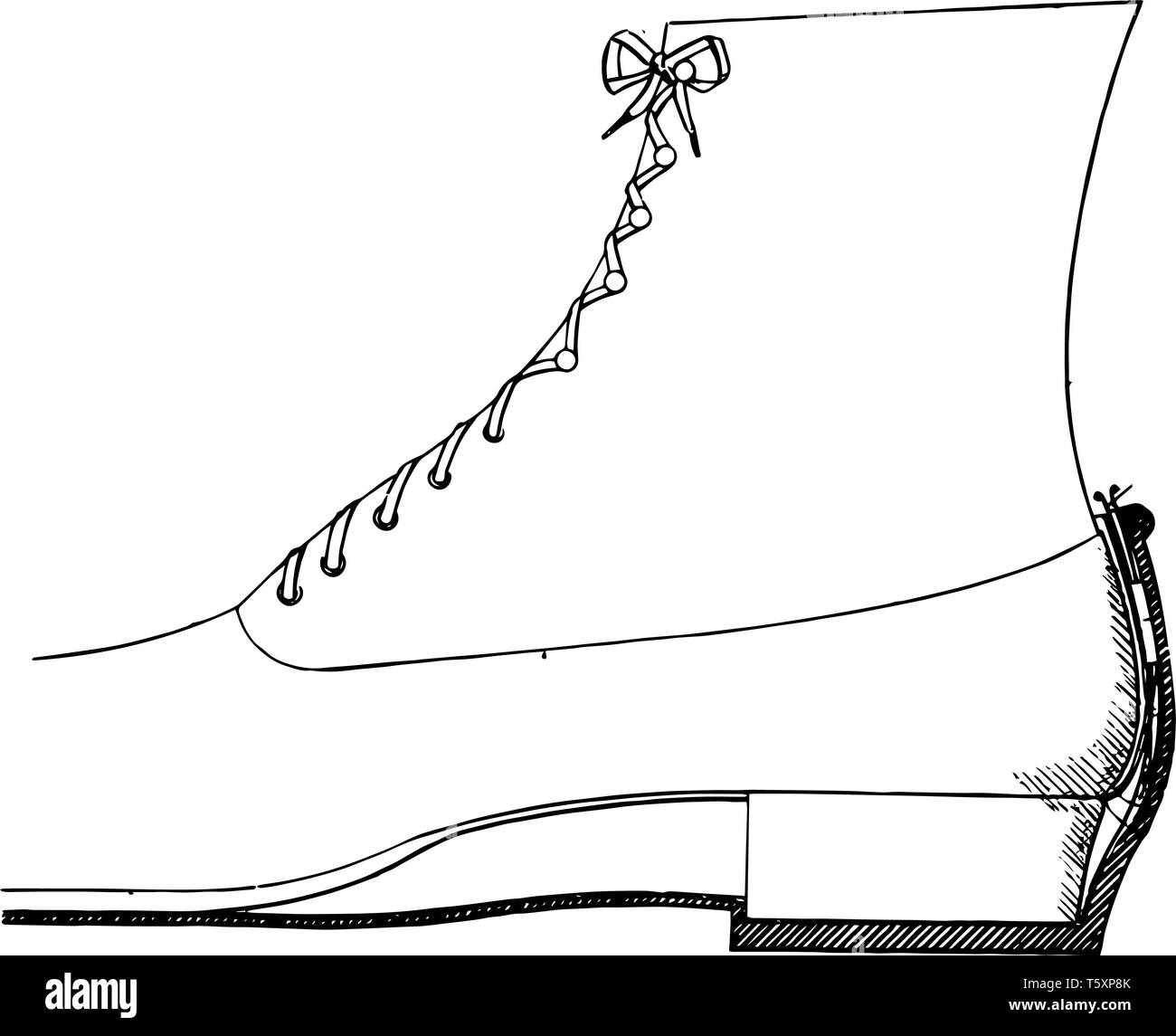 Overshoe Fastening Device are conventional articles of clothing vintage line drawing or engraving illustration. Stock Vector