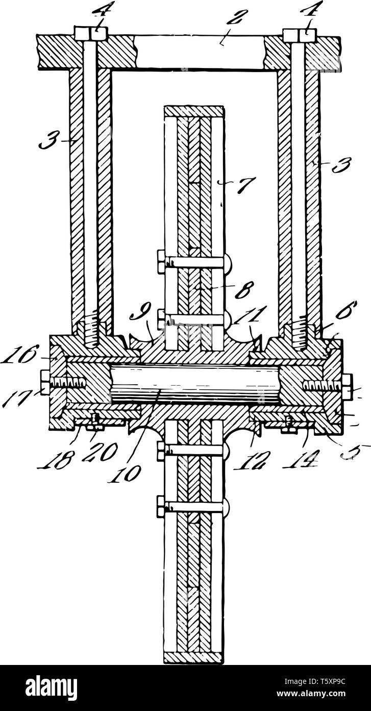 This illustration represents how to use Shaft Axle vintage line drawing