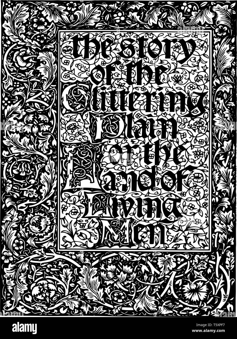 The Story of the Glittering Plain of three men on horses worked with William Morris in 1894 one ...