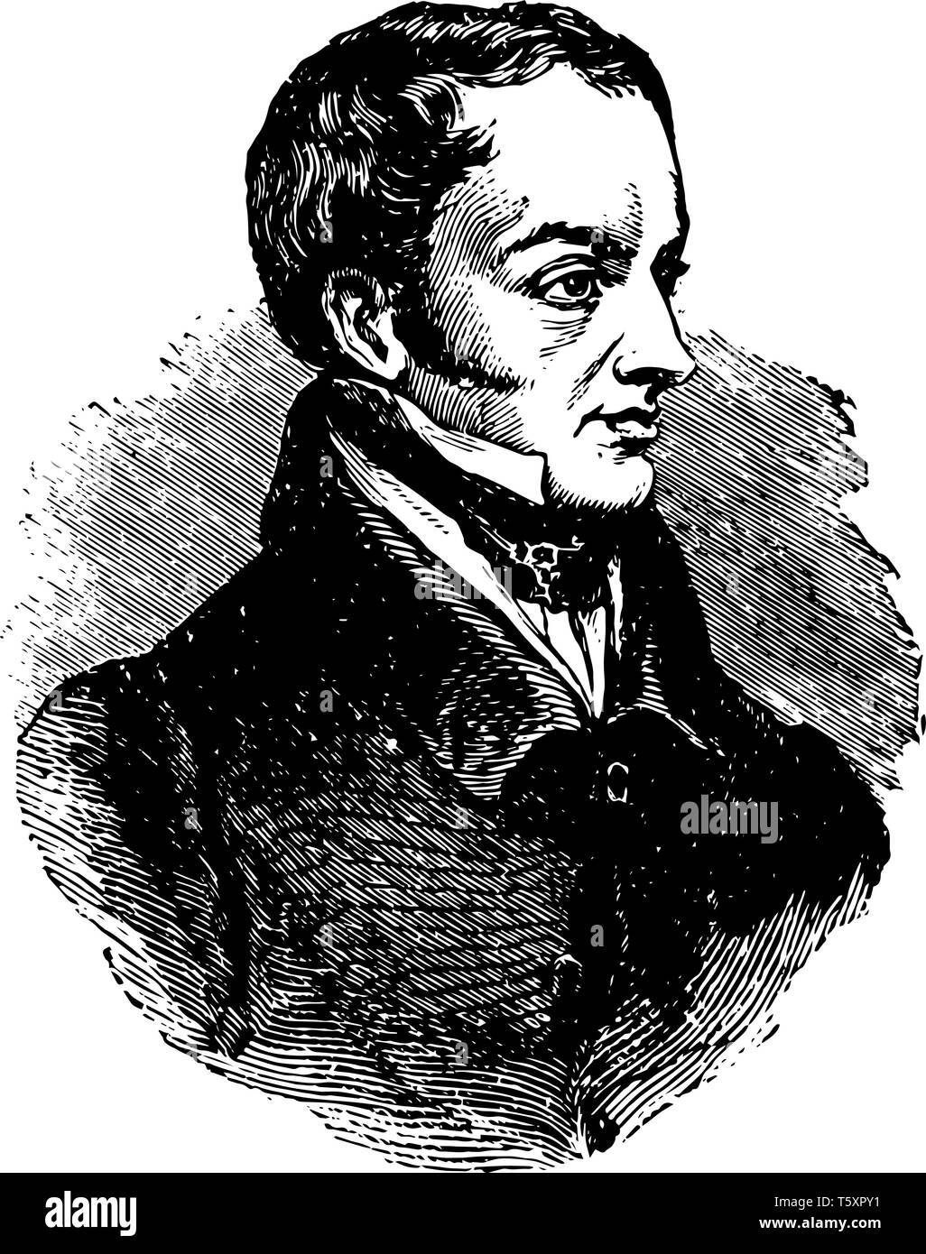 John Earl Russell 1792 to 1878 he was a leading Whig and liberal politician and prime minister of the United Kingdom vintage line drawing or engraving Stock Vector