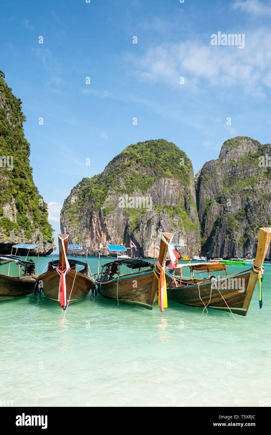The kolae, the tipical boat of fisherman in the southern Thailand Stock Photo