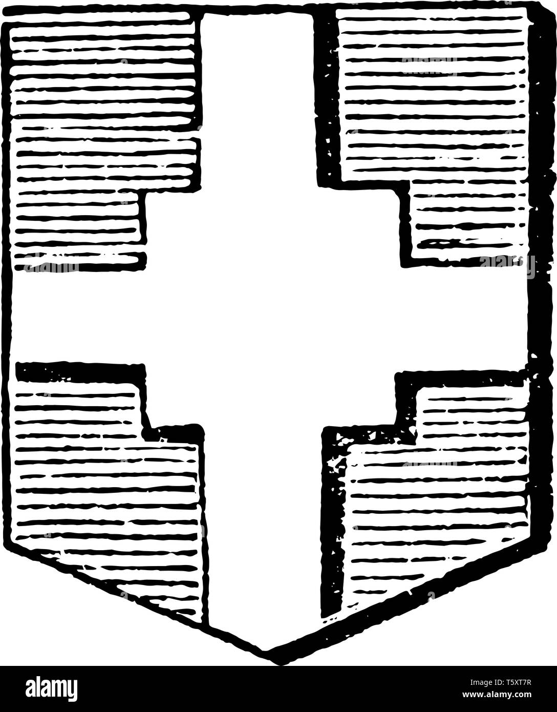Cross Quadrate are used as a charge in a coat of arms, vintage line