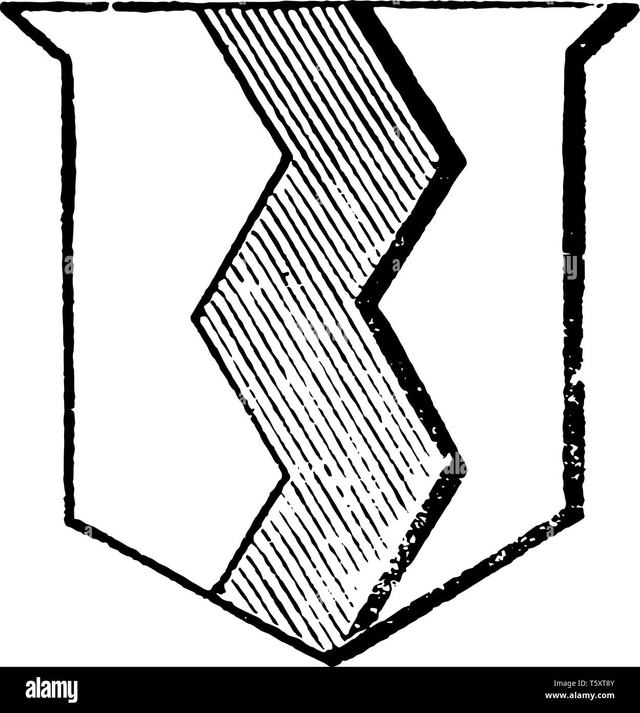 Dancette Is A Zig Zag Figure With Spaces Between The Points Vintage Line Drawing Or Engraving Illustration Stock Vector Image Art Alamy