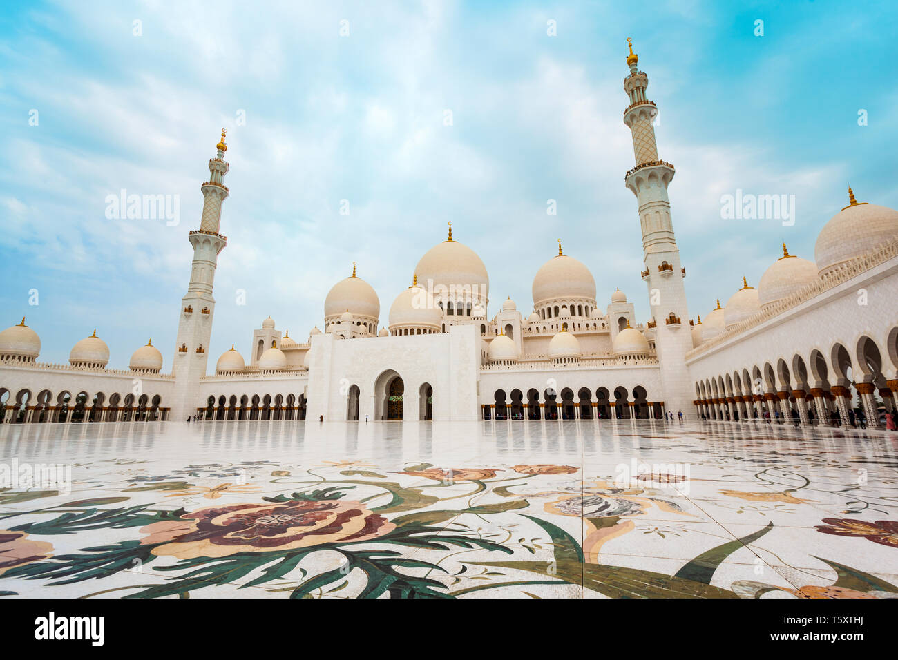 Sheikh Zayed Grand Mosque is the largest mosque of UAE, located in Abu Dhabi the capital city of the United Arab Emirates Stock Photo