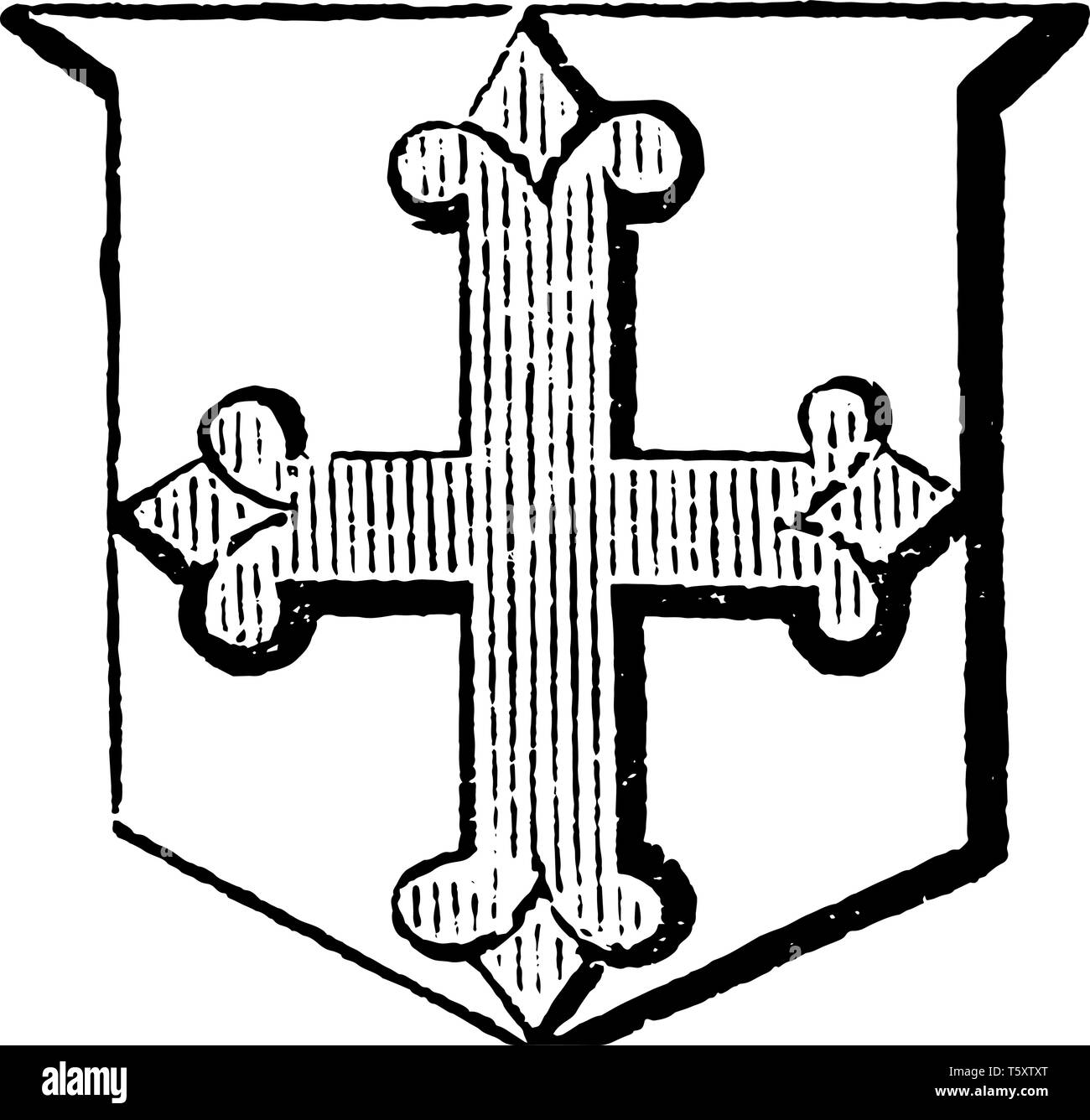 Cross Flory are more used as a charge in a coat of arms, vintage line