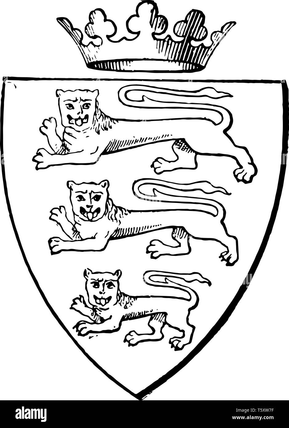 Three Lions Passant Gardant have a escutcheon shows three lions passant