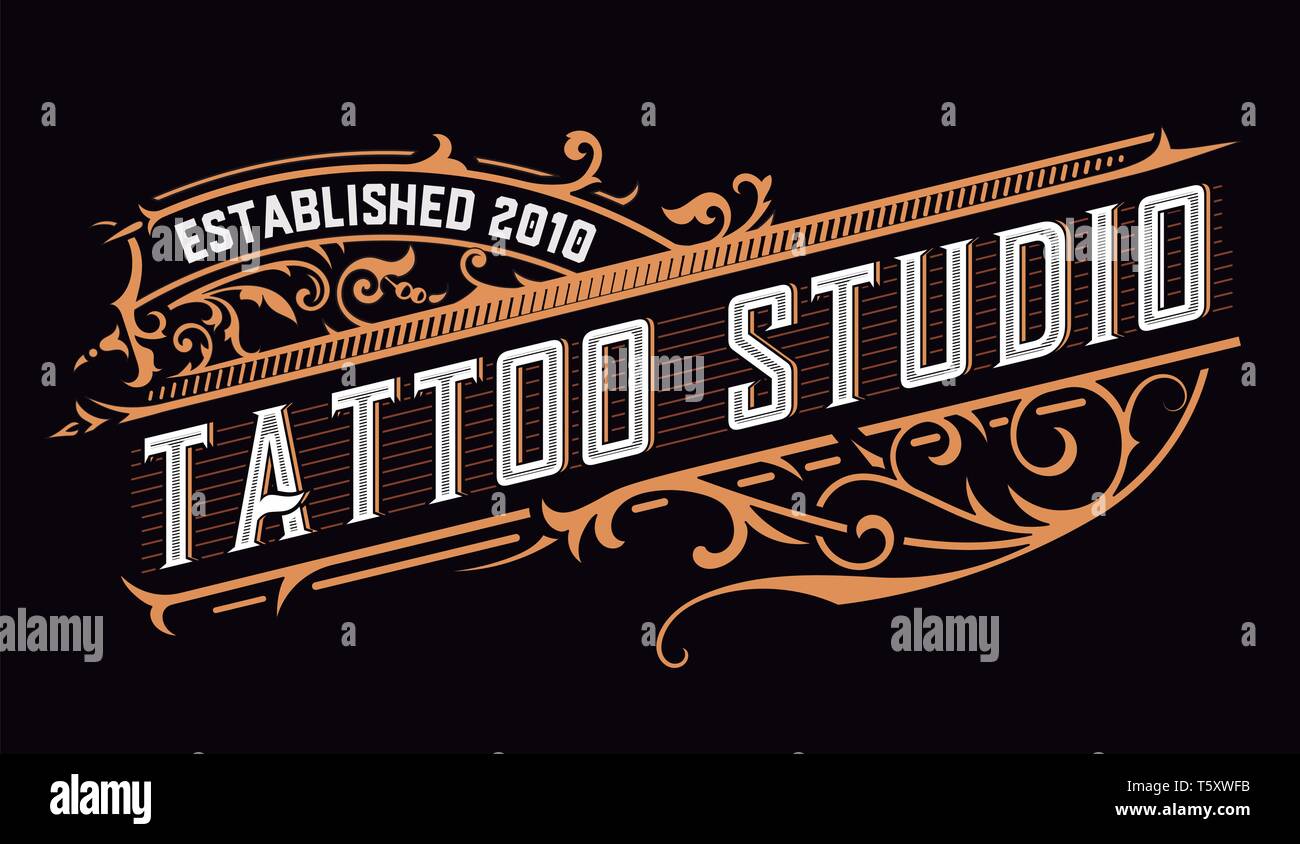 Tatto logo. Vintage style Stock Vector Image & Art - Alamy