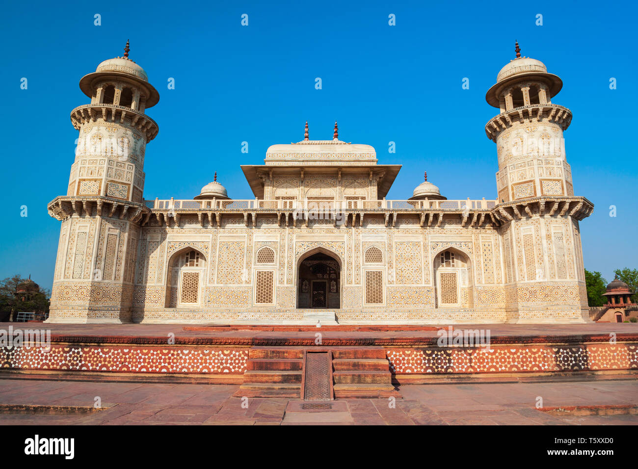 Tomb of Itimad-ud-Daulah or Itimad ud Daulah Maqbara is a Mughal mausoleum in Agra city, Uttar Pradesh, India Stock Photo