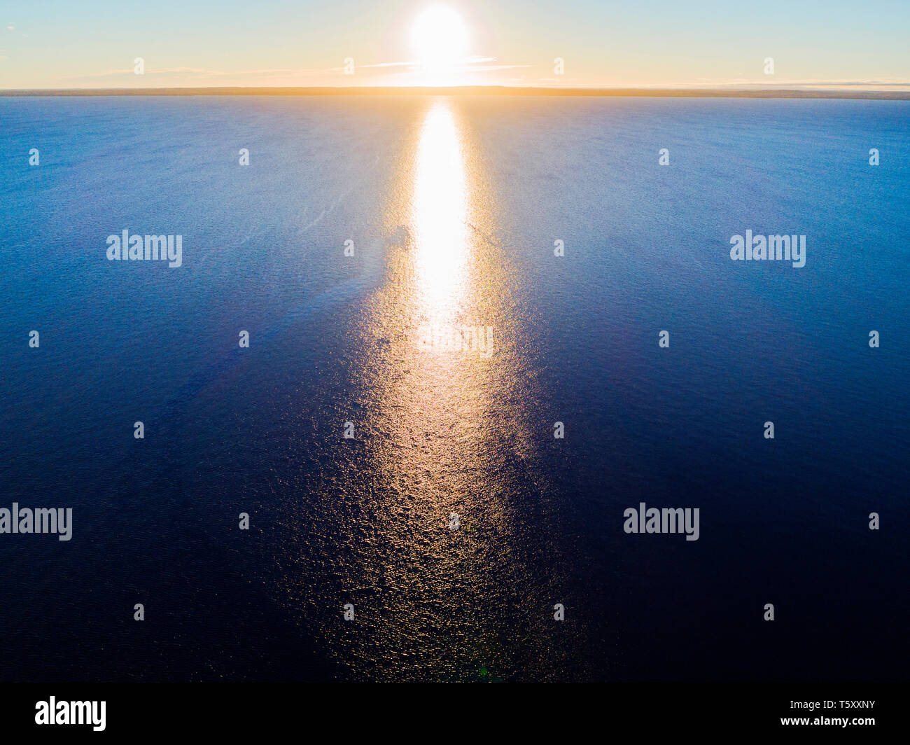 Aerial view of a Sunset sky background. Aerial Dramatic gold sunset sky ...